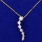1/5ct Tw Diamond Journey Necklace In 10k Yellow And White Gold