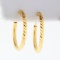 Diamond Cut Hoop Earrings In 18k Yellow Gold