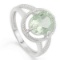 Huge 2.4ct Green Amethyst Rope Halo Split Shank Style Ring With Diamond In Sterling Silver