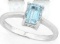 Sky Blue Topaz Emerald Cut Solitaire Ring In Sterling Silver