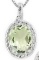Green Amethyst And Diamond Necklace In Sterling Silver