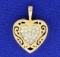 Vintage Diamond Heart Pendant In 14k Yellow And White Gold