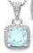 Sky Blue Topaz And Diamond Halo Style Necklace In Sterling Silver