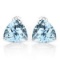 6mm Trillion Cut Natural Sky Blue Topaz Stud Earrings In Sterling Silver
