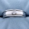 Men's 1/4ct Solitaire Diamond Ring In 14k White Gold