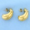 Large Crescent Shaped Gold Earrings In 14k Yellow Gold