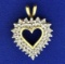 1/2ct Tw Diamond Heart Pendant In 10k Yellow Gold
