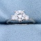 Over 1ct Tw Diamond Engagement Ring In 14k White Gold