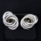 4 Ring Modern Style Earrings In 14k White Gold