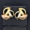 Rose, White And Yellow 14k Gold Designer Earrings