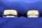 Men's And Woman's Matching Wedding Band Ring Set In 14k Yellow And White Gold