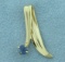Modern Design Sapphire Slide Or Pendant In 14k Yellow Gold