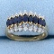 1 Ct Tw Natural Sapphire And Diamond Ring In 14k Yellow Gold