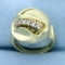 Unique Art Deco Diamond Ring In 14k Yellow Gold