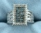 1ct Tw Blue And White Diamond Ring In 10k White Gold