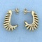 Crescent Shaped Designer Earrings In 14k Yellow Gold