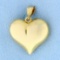 3-d Heart Pendant In 14k Yellow Gold