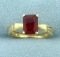 Natural 1.5ct Ruby Ring In 14k Yellow Gold