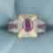 Natural Pink Sapphire And Diamond Ring In 18k Yellow And White Gold