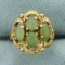 Natural Jade Ring In 10k Yellow Gold