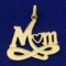 Mom Heart And Infinity Pendant In 14k Yellow Gold