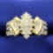 .95ct Tw Round And Baguette Diamond Ring In 14k Yellow Gold