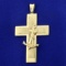 Heavy Anchor Cross Pendant In 18k Yellow Gold