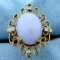 10ct Lavender Jade And Diamond Ring In 14k Yellow Gold
