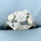 Antique .6ct Tw European Cut Diamond Ring In 14k White Gold
