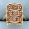 Vintage Ruby And Enamel Ring In 14k Yellow Gold