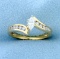 1/2ct Tw Marquise And Round Diamond Bypass Ring In 14k Yellow Gold
