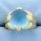 13ct Cabochon Blue Topaz Statement Ring In 18k Yellow Gold