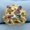 Custom Designed Multi Colored Topaz Ring In 14k Yellow Gold