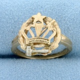 Order Of The Eastern Star Ring In 14k Yellow And White Gold