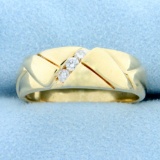 Men's Diamond Wedding Or Anniversary Band Ring In 14k Yellow Gold