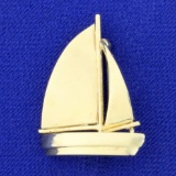 Sailboat Pin In 14k Yellow Gold