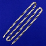 24 Inch Curb Link Neck Chain In 14k Yellow Gold