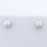 5mm Ball Stud Earrings In 14k White Gold