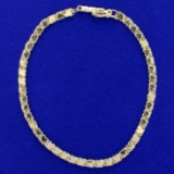7 Inch Heart Link Bracelet In 14k Yellow Gold