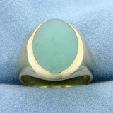 7ct Cabochon Jade Ring In 14k Yellow Gold