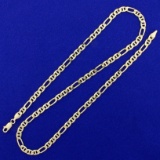 20 Inch Figarucci Link Neck Chain In 14k Yellow Gold