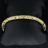 Unique Caged Design Bangle Bracelet In 14k Yellow Gold