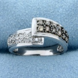 1/2ct Tw Chocolate And White Diamond Ring In 10k White Gold