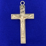 Gold Crucifix Pendant In 14k Yellow Gold