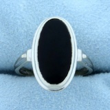 Vintage Onyx Ring In 10k White Gold