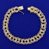 Double Loop Designer Bracelet In 14k Yellow Gold