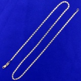 Italian-made 19 Inch Two-tone Diamond Cut Neck Chain In 14k Yellow And White Gold