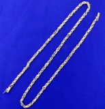 21 Inch French Rope Neck Chain In 14k Yellow Gold