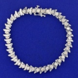2ct Tw Champagne Diamond Tennis Bracelet In 14k White Gold
