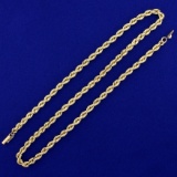 19 Inch French Rope Neck Chain In 14k Yellow Gold